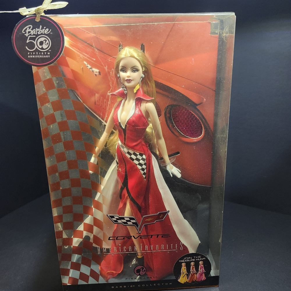 Barbie Red and White Corvette Racing Gown Doll